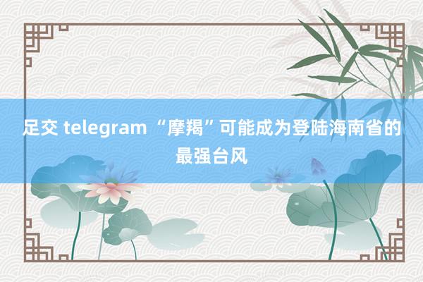 足交 telegram “摩羯”可能成为登陆海南省的最强台风