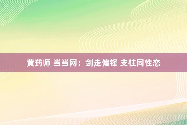 黄药师 当当网：剑走偏锋 支柱同性恋