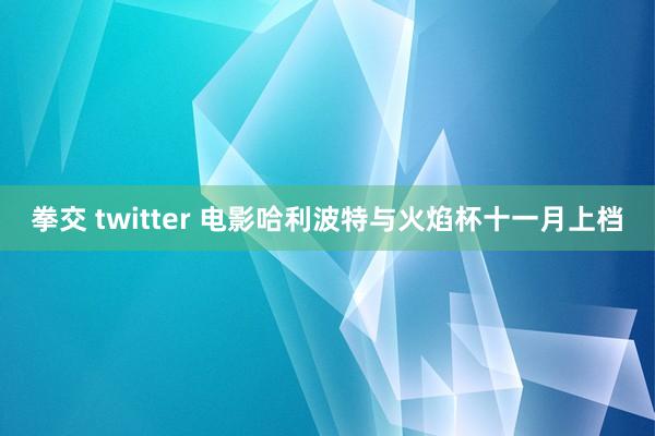 拳交 twitter 电影哈利波特与火焰杯十一月上档