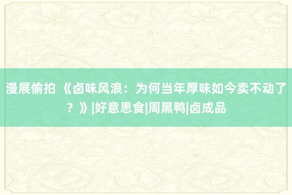 漫展偷拍 《卤味风浪：为何当年厚味如今卖不动了？》|好意思食|周黑鸭|卤成品