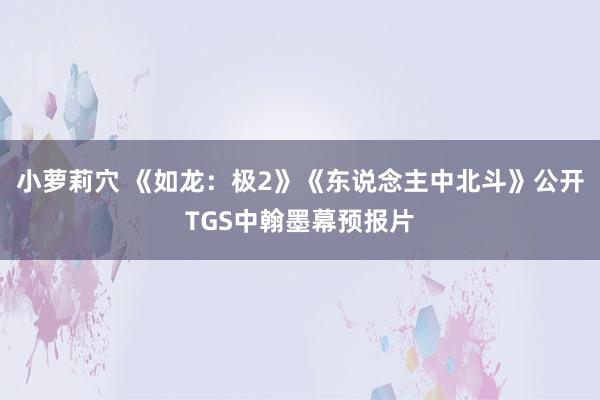 小萝莉穴 《如龙：极2》《东说念主中北斗》公开TGS中翰墨幕预报片